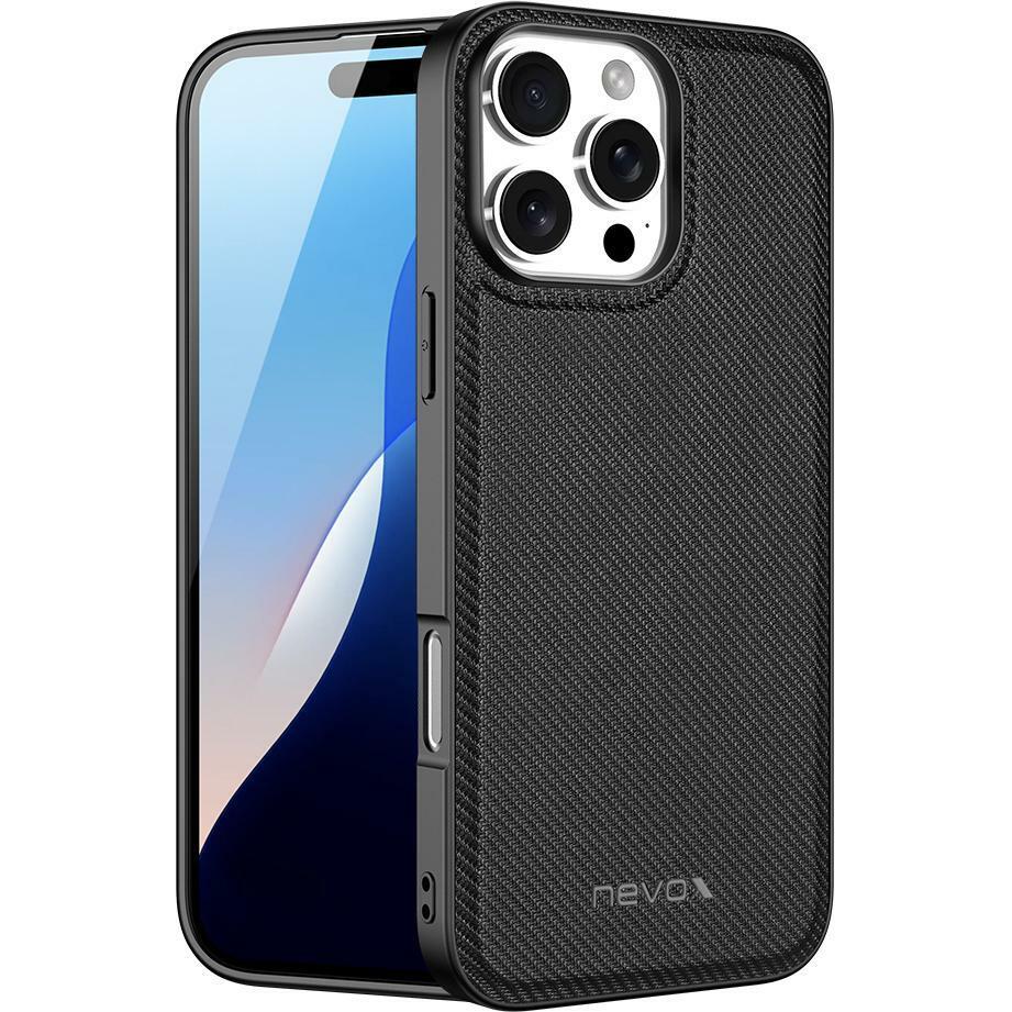 Nevox StyleShell NYLO - iPhone 16 Pro bk (Apple iPhone 16 Pro), Smartphone Hülle, Schwarz