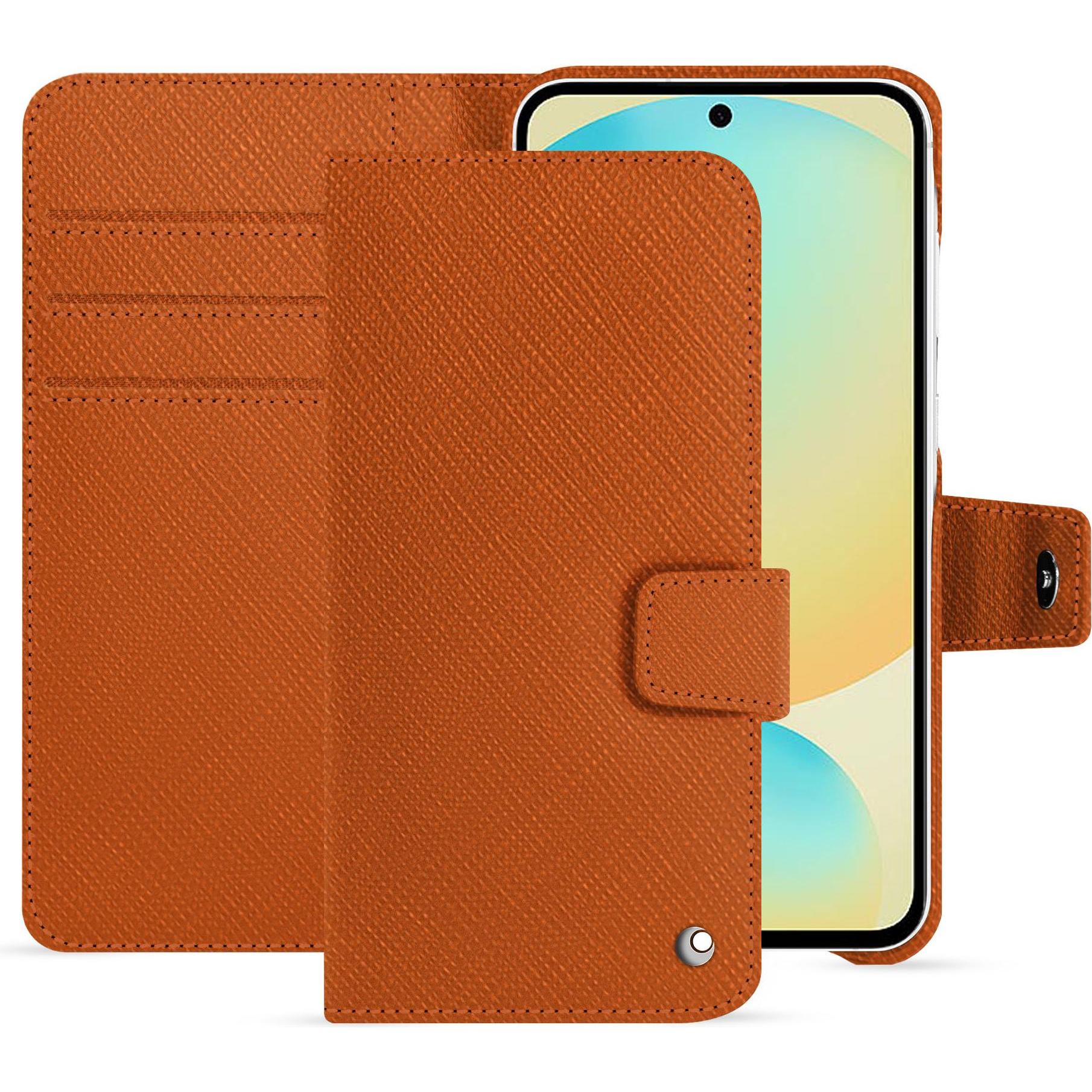Noreve Lederschutzhülle FE (Samsung Galaxy S24 FE), Smartphone Hülle, Orange