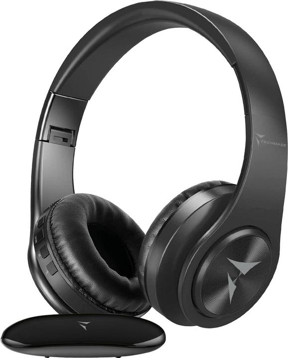 Image du produit Techmade TM-YH690 Casque d'écoute et casque sans fil A Pavilion Casque d'écoute musique/quotidien Noir (Sans fil)