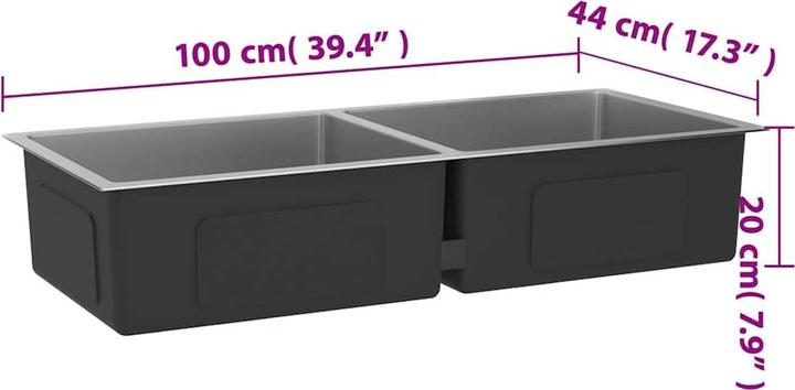 Actual product image vidaXL Küchenspüle (Fitted sink, 44 cm, 100 cm)