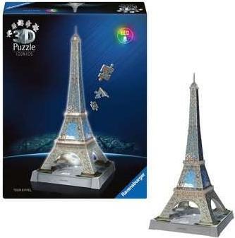 Produktbild Ravensburger 3D Puzzle 216 Teile - Iconics: Eiffelturm - mit Licht (216 Teile)