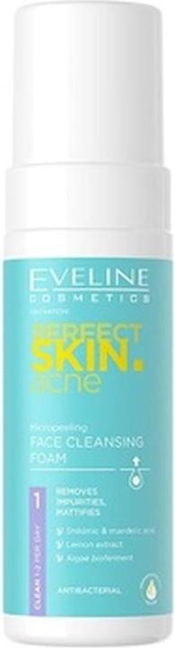 Actual product image Eveline Perfect Skin.Acne Micro-Peeling Cleansing Foam For Face Cleansing 150Ml (Cleansing Foam, 150 ml)