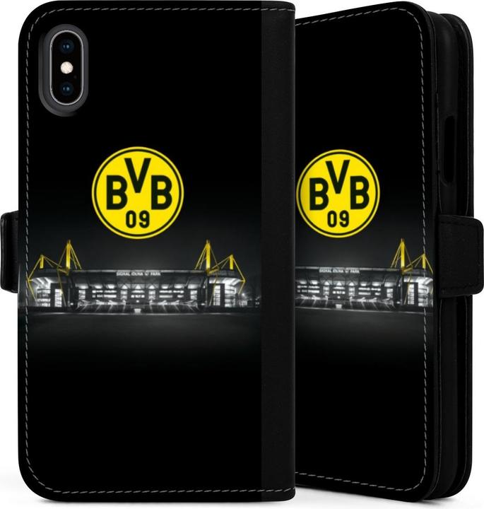 Produktbild DeinDesign Tasche für Apple iPhone Xs Handy Flip Case Wallet Cover Handytasche Leder BVB Borussia Dortmund (Apple iPhone XS)