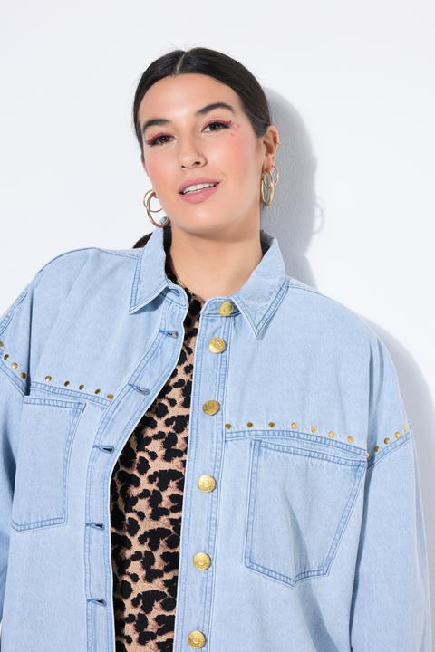 Immagine prodotto Studio Untold Camicia di jeans dal taglio oversize con stile vintage e rivetti decorativi (60)