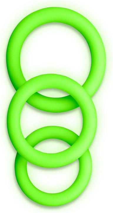 Ouch! 3 pcs Cock Ring Set - Glow in the Dark