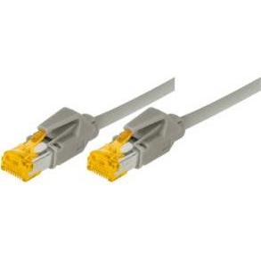Tecline Patchkabel S/FTP, PiMF, Cat 6a, grau, 3.0 m Für 10 Gigabit/s, halogenfrei, mit Draka-Kabel und Hiros (SFTP, CAT6...