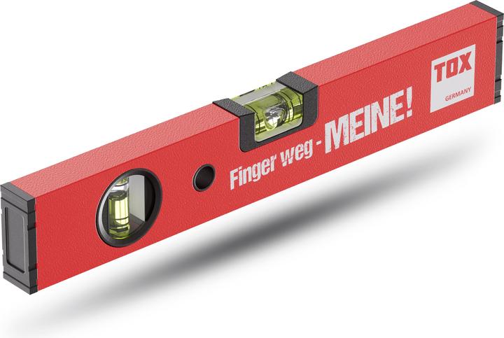 Actual product image Tox Spirit level 30 cm "Hands off - MINE" - 2 vials, powder-coated red (30 cm)