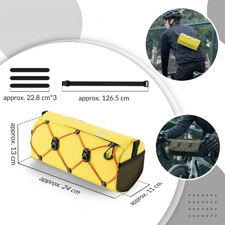 Actual product image Rockbros Other goods 30110054006 Handlebar Bicycle Bag 2.2L - Yellow (2.20 l, Handlebar bag)