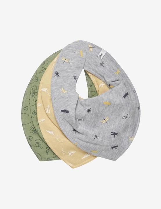 Actual product image Pippi Bandana Bib - Drool Bib 3-pack, dry green