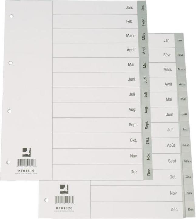 Produktbild Q-Connect Register Vollformat aus PP, mit Indexblatt