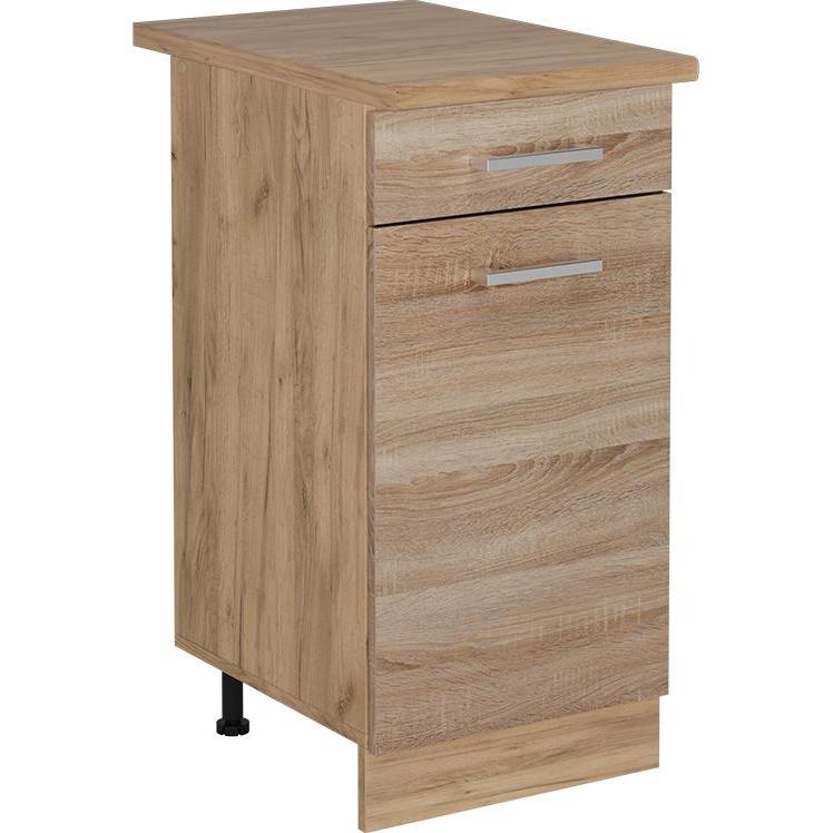 Vicco, Regal, Küchenunterschrank R-Line, Sonoma/Goldkraft Eiche, 40 cm, AP Eiche