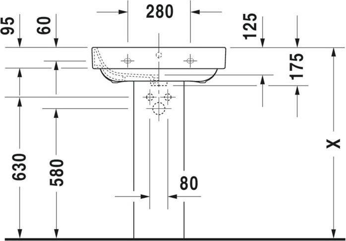Produktbild Duravit Waschtisch Happy D.2 60 cm wei 2316600000 (475 mm, 600 mm)