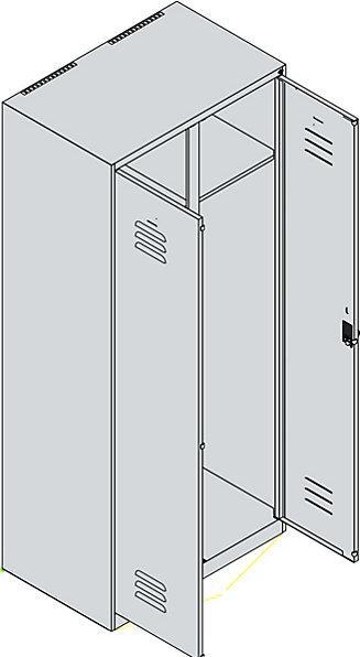 Actual product image C+P Black and white locker Classic PLUS (80 cm, 185 cm)