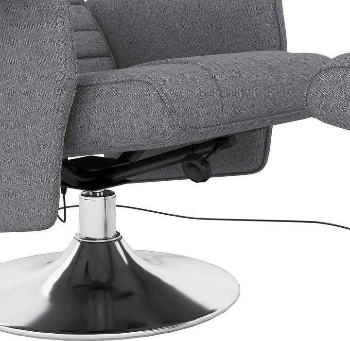 Image du produit Homcom Massagesessel mit Fusshocker Leinenstoff (100% Polyester), Schaumstoff, Stahl Dunkelgrau