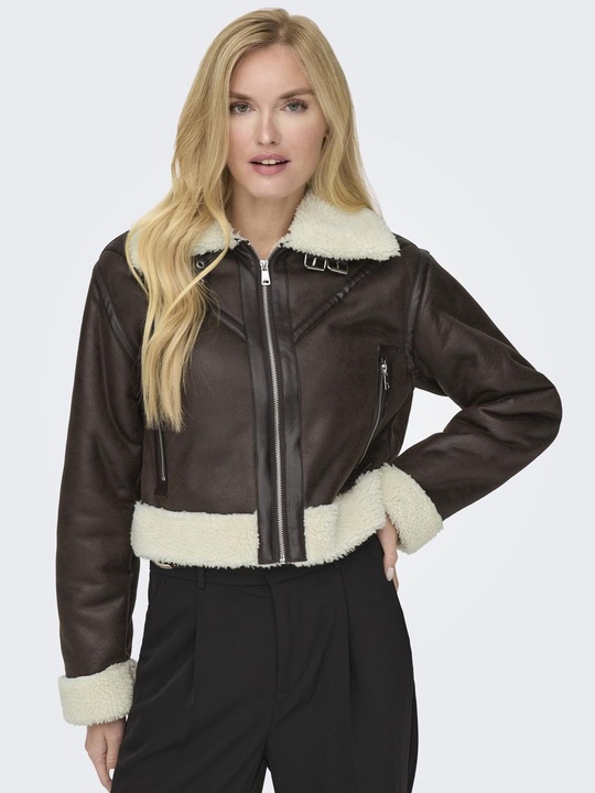 Produktbild Only Fly-Away Kragen Jacke Bikerjacke in Lederoptik (L)