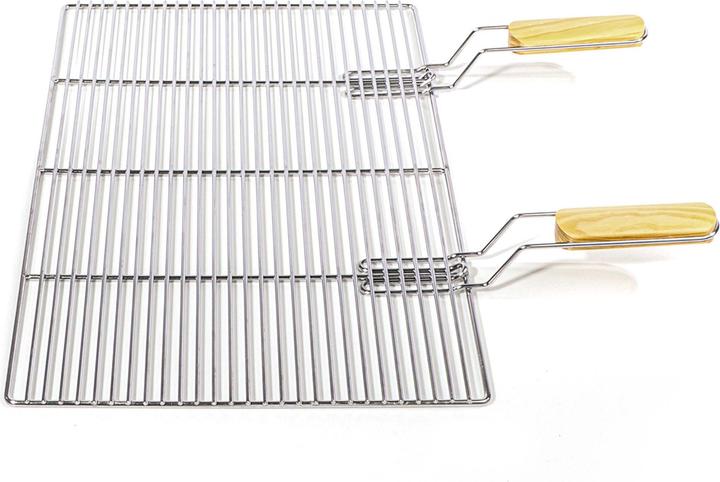 Image du produit Wiltec BBQ Grillrost Eckig 67x40cm Edelstahl Grillgitter Handgriffe Gasgrill Kugelgrill