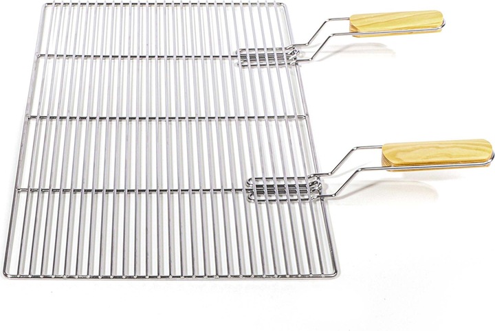Produktbild Wiltec BBQ Grillrost Eckig 67x40cm Edelstahl Grillgitter Handgriffe Gasgrill Kugelgrill