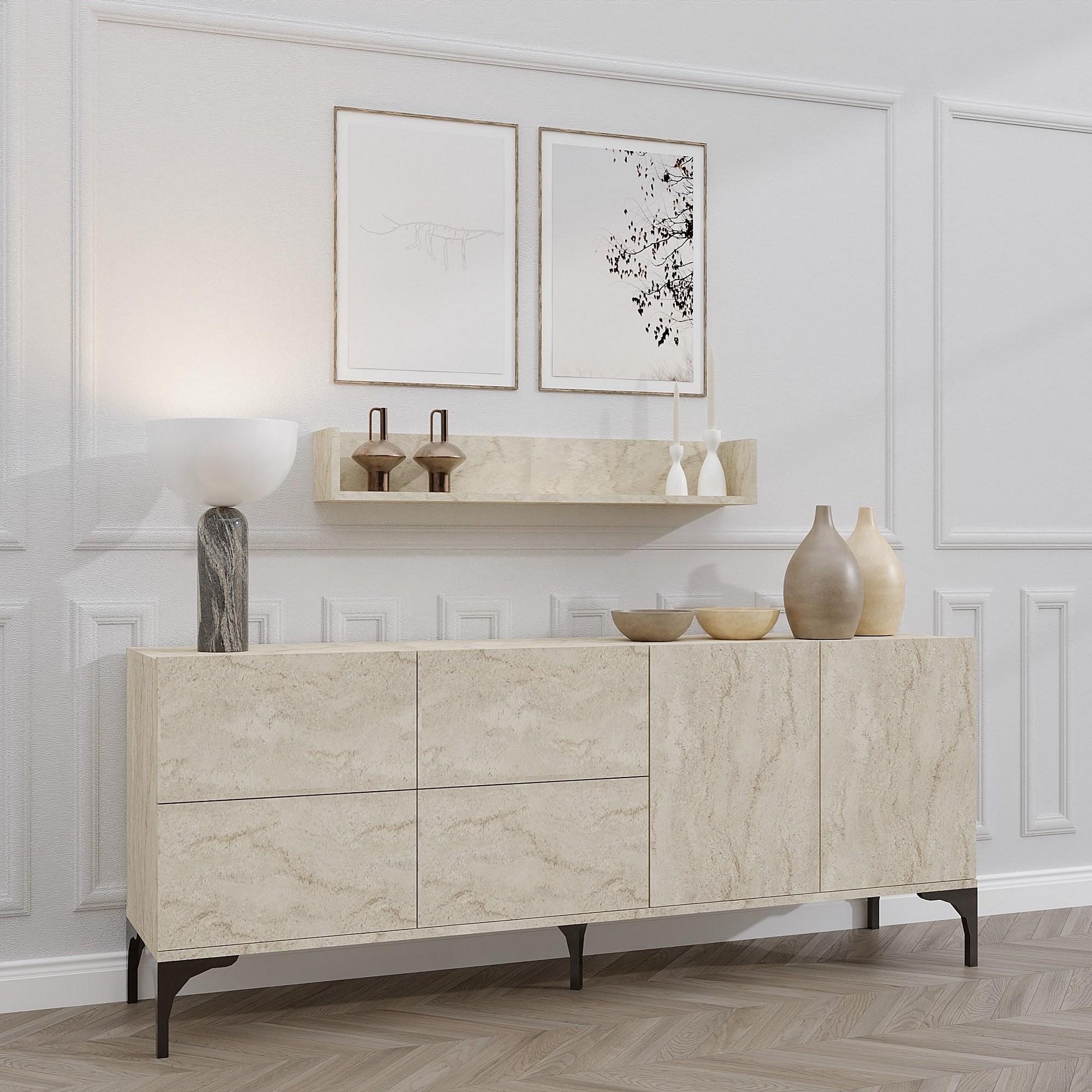 Hanah Home, Kommode + Sideboard, Stella (180 x 55 x 40 cm)