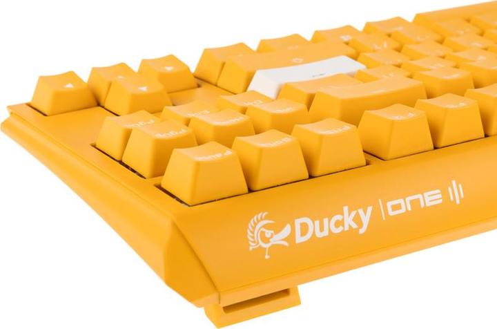 Actual product image Ducky One 3 Yellow TKL Gaming Keyboard, RGB LED - MX-Speed-Silver (US) (US, Cable)