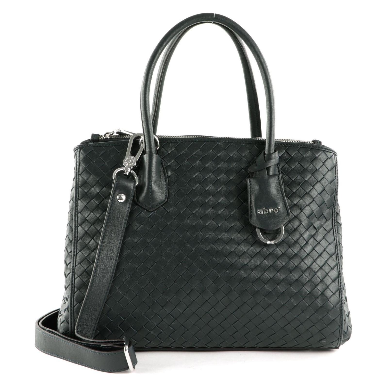 Abro, Damen, Tasche, Leather Piuma Weaving Businessshopper Busy, Blau