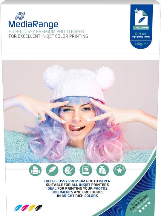 Productafbeelding MediaRange Hoogglans (220 g/m², A4, 100 x)