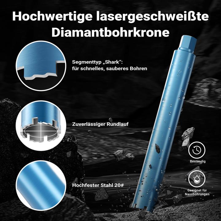 Actual product image Wiltec Diamond drill bit Shark Ø67mm drill bit 450mm 1¼ UNC diamond drill bit concrete (67 mm)