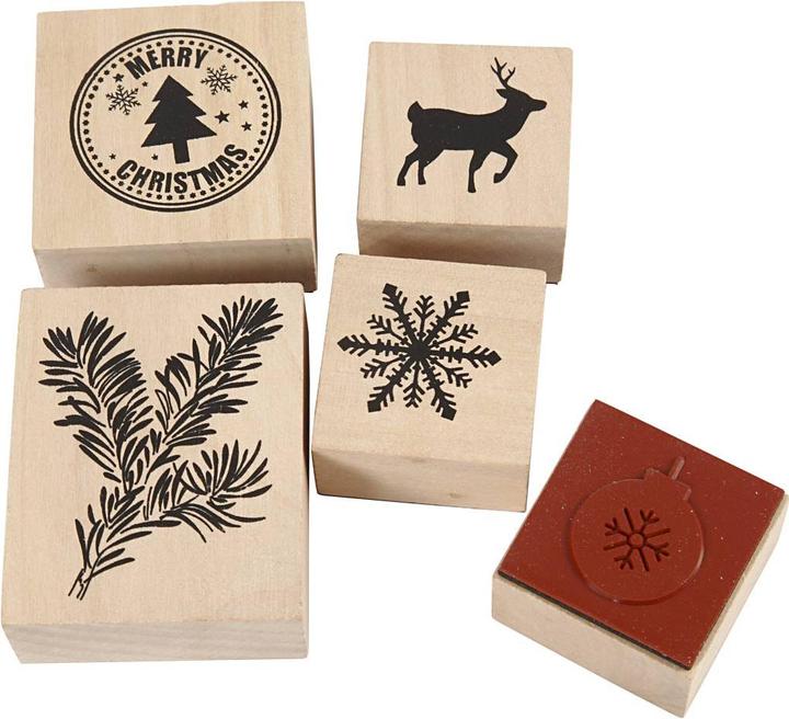 Image du produit Creativ Company Set de tampons Houten Kerstmis, 5dlg.