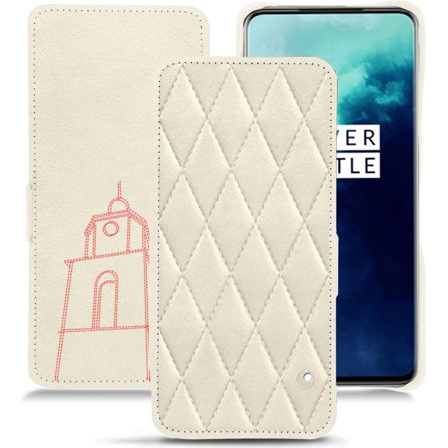 Thumbnail - Noreve Lederschutzhülle horizontal (OnePlus 7T Pro), Smartphone Hülle, Weiss
