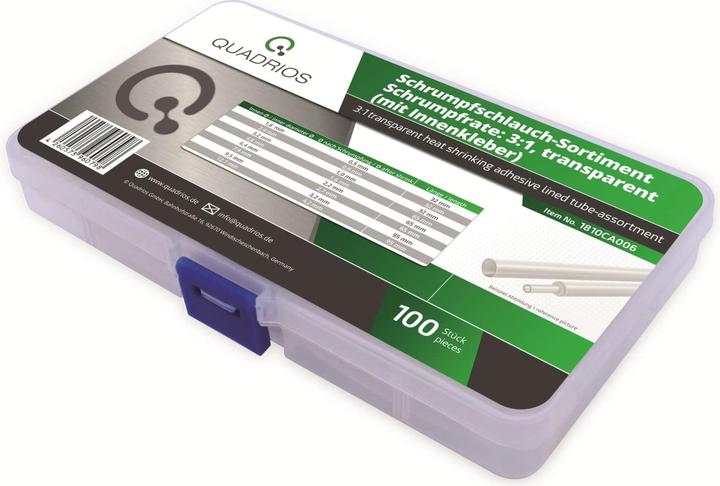 Quadrios Heat shrink tubing set, 1810CA006, 3:1, Transparent, PE, with internal adhesive (100x)