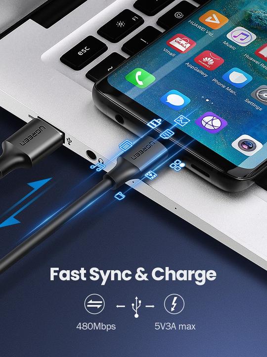 Produktbild Ugreen USB A – USB Typ C (1.50 m, USB 2.0, 60 W)