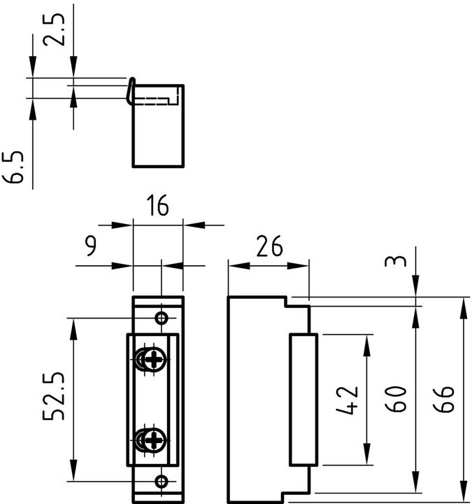 Image du produit Glutz Gâche électrique 91070 (Intérieur)