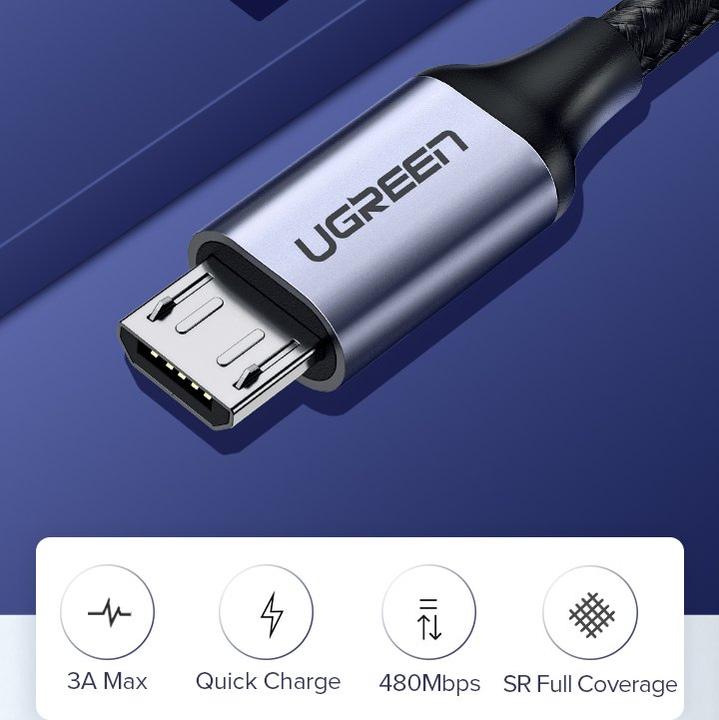 Actual product image Ugreen Micro USB to USB-A 2.0 Cable (1 m, USB 2.0, 18 W)