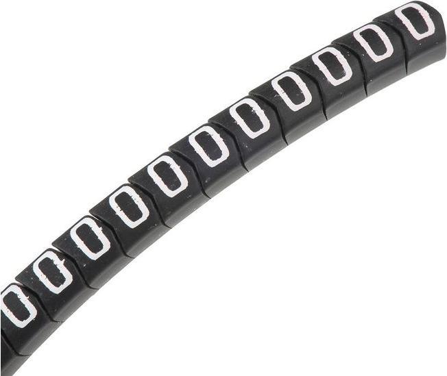 Produktbild HellermannTyton Kabelmarkierer 2,25-5,0mm "0" schwarz (123 mm, 250 Stk.)