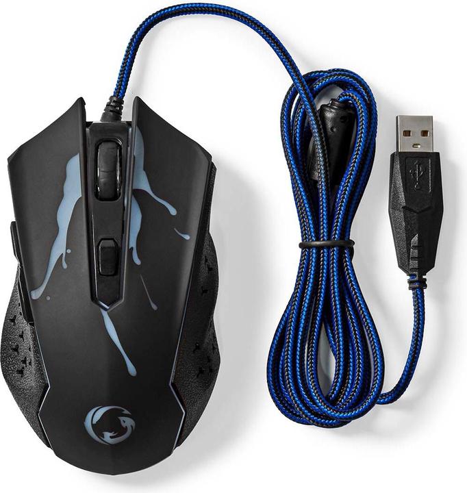 Actual product image Nedis Gaming Mouse | Wired | 1200 / 1800 / 2400 / 3600 dpi | Adjustable DPI | Number of buttons: 6 (Cable)