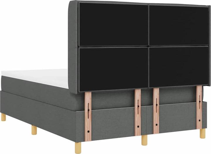 Actual product image vidaXL Box spring bed with mattress fabric dark grey (160 x 200 cm)