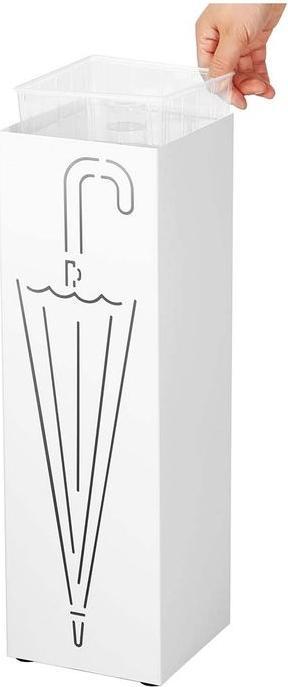 Image du produit Songmics Porte-parapluies avec motif 49 cm, blanc (15,5 x 15,5 x 49 cm)