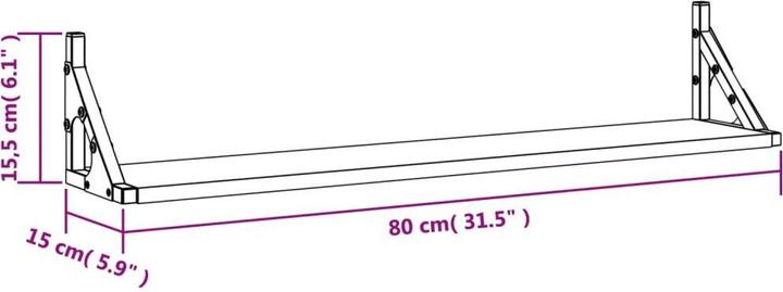 Produktbild vidaXL Wandregal (80 x 15 x 15.50 cm)