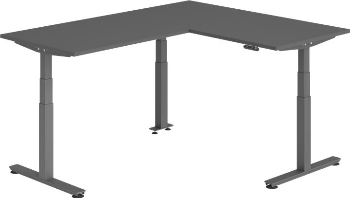 Produktbild Hammerbacher Sitz-Steh-Winkeltisch 160x200cm Graphit/Gr...