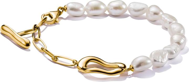 Immagine prodotto Thomas Sabo Perlenarmband Natural Beauty vergoldet (19 cm, Argento 925)