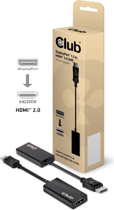 Image du produit Club 3D DisplayPort actif fermé (HDMI, 15 cm)