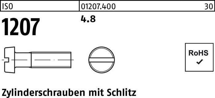 Produktbild Zylinderschraube ISO 1207 m.Schlitz M 8 x 30 4.8 (200 Schrauben pro Stück)