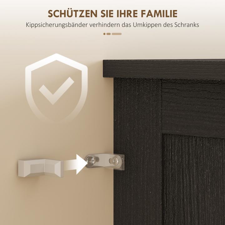 Produktbild Homcom Küchenschrank MDF, Spanplatte Schwarz