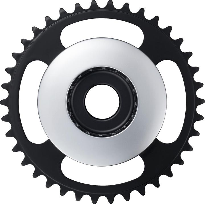 Actual product image Shimano STEPS E6100 chainring Cl:46,5mm with 2-speed with chain guard (38)