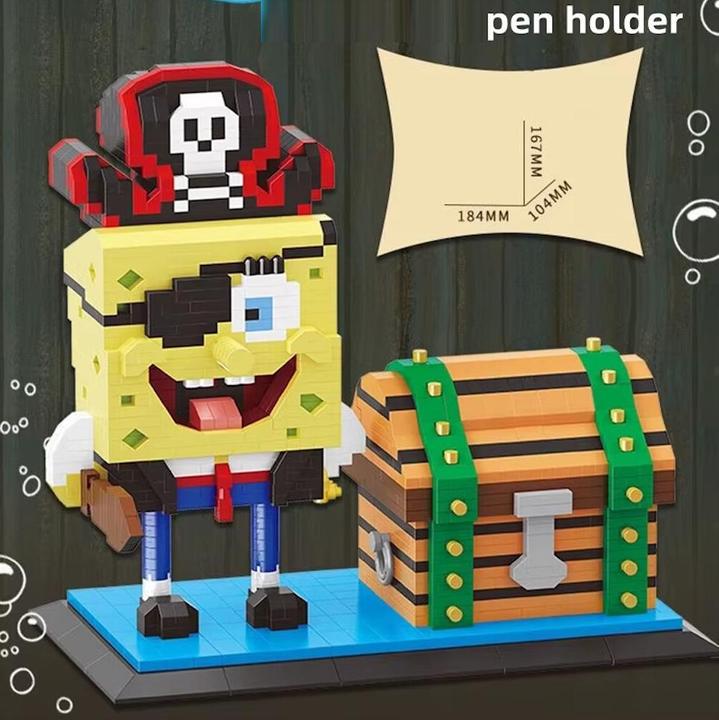Actual product image Balody 18446 - Pirate with Treasure Chest (1634 pieces)