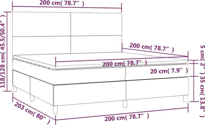 Actual product image vidaXL Boxspringbett (200 x 200 cm)