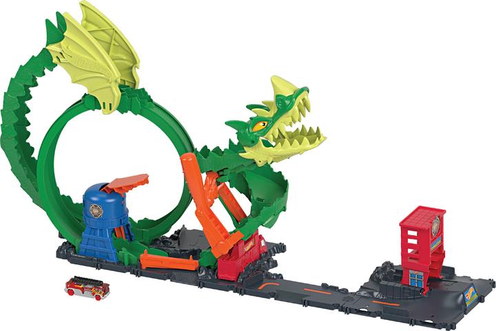 Produktbild Hot Wheels City Drachen-Angriff Looping Set, Zubehör inkl. 1 Spielzeugauto