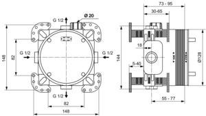 Image du produit Ideal Standard Kit d'encastrement IDS 1 EASY-Box pour bras de douche et de bain. Thermostats individuels