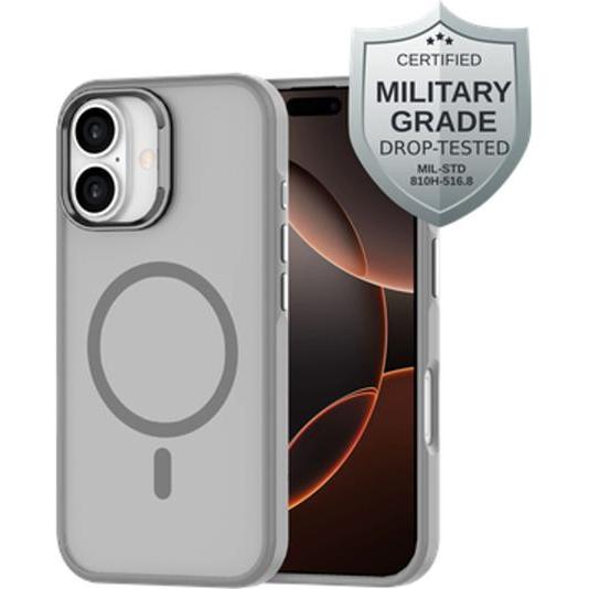 Just in Case Military Grade Kunststoff Back Cover Grau Magnetisch Apple iPhone 16 (Apple iPhone 16), Cover smartphone, Grigio