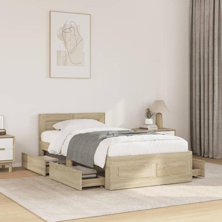 Actual product image VidaXL Bed frame with headboard (100 x 200 cm)