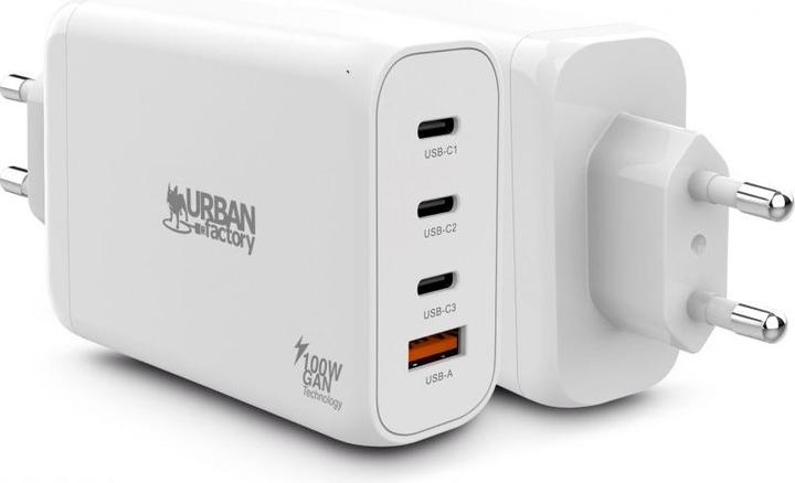 Actual product image Urban Factory CHARGER GAN USB-C 100W- 3 PORT (100 W, 4 ports)